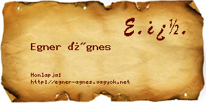 Egner Ágnes névjegykártya